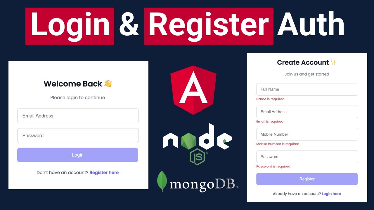 Вход и регистрация в Angular 20, Node js и Mongo DB -1 || Учебник по авторизации для начинающих в...