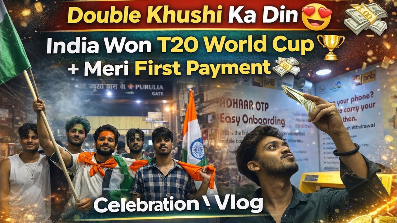 “Double Khushi Ka Din 😍 | India Won T20 World Cup 🏆🇮🇳 + Meri First Payment 💸 | Celebration Vlog” 