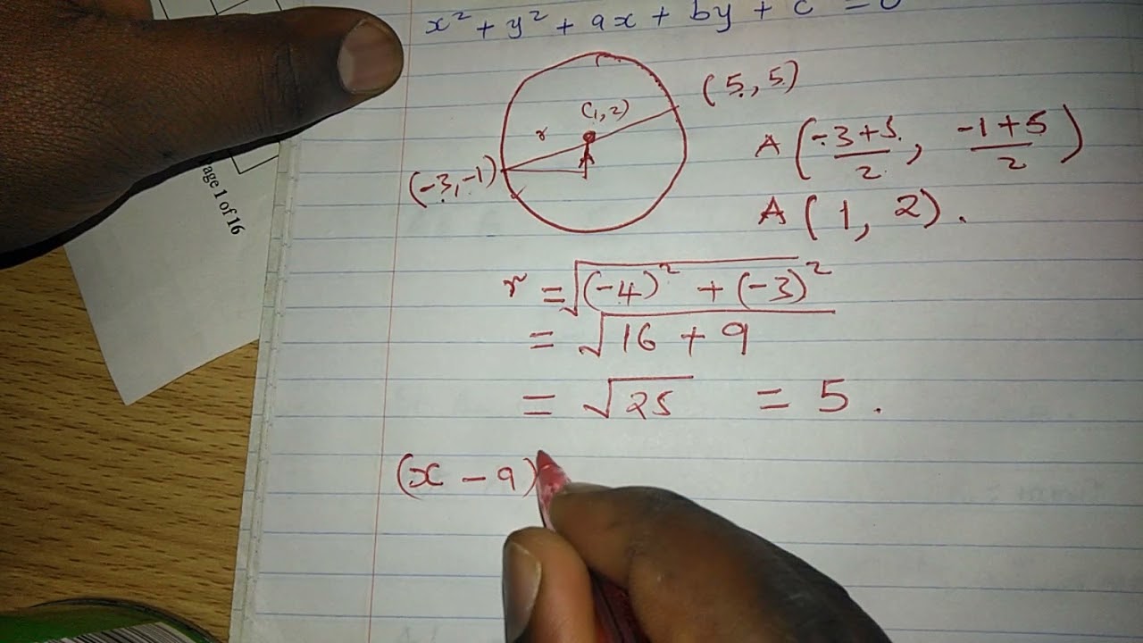 THE EQUATION OF A CIRCLE. Mpesa 0704153366 Boniface Katumuta