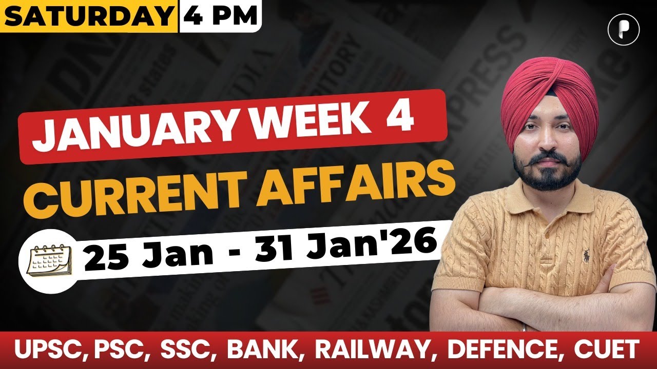 Weekly Current Affairs 2026 | January 2026 Week 4 | Parcham Classes Current Affairs