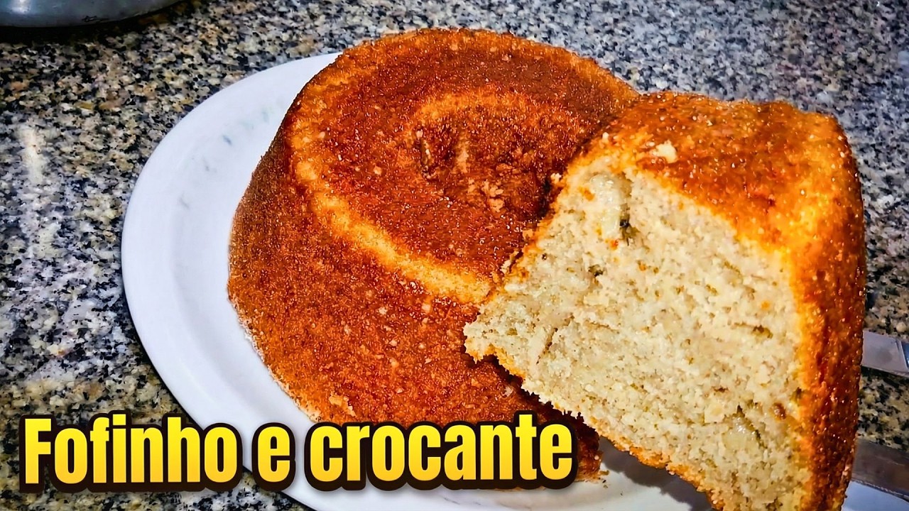 BOLO DE BANANA DE LIQUIDIFICADOR Fofinho e com Casquinha Crocante!
