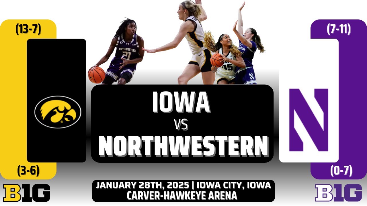 Iowa vs Northwestern | Big Ten | 1.28.25