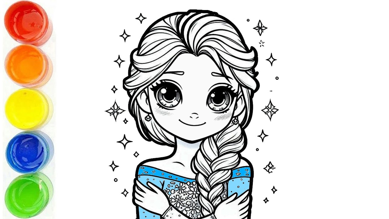 How to Draw Cute Elsa For Beginners - Easy Drawing