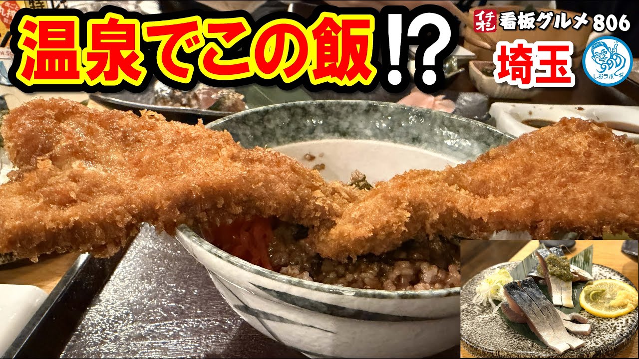 【温泉の概念が変わる】埼玉の最強日帰り温泉！とろ鯖×わらじカツ丼が別格すぎた｜おふろcafe白寿の湯 イチオシ看板グルメ806 #飲食店応援 1835
