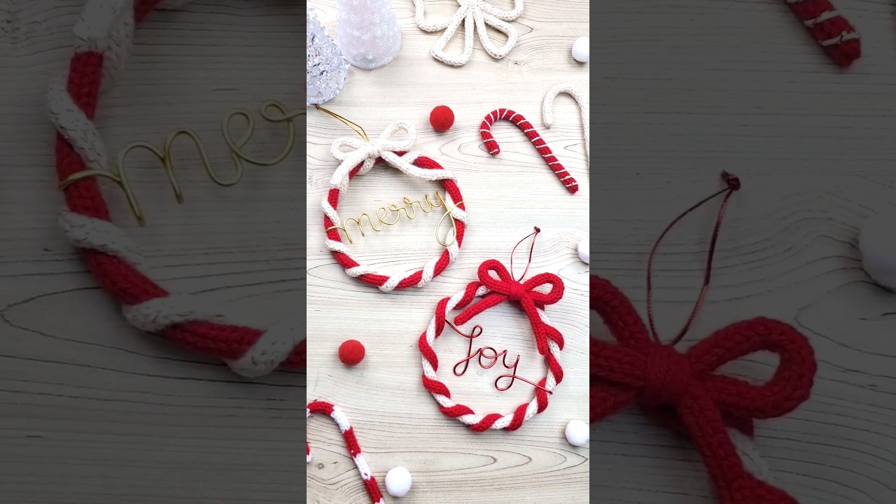 Knitted Wire Christmas Ornaments. #diy #knittedwire #christmas #christmasdiydecor #tricotin