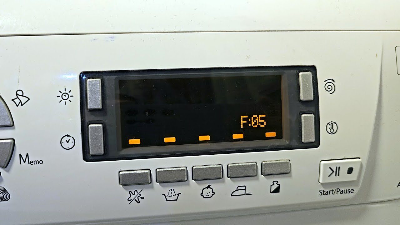 How to repair a washing machine that is showing F:05 error and not evacuating water
