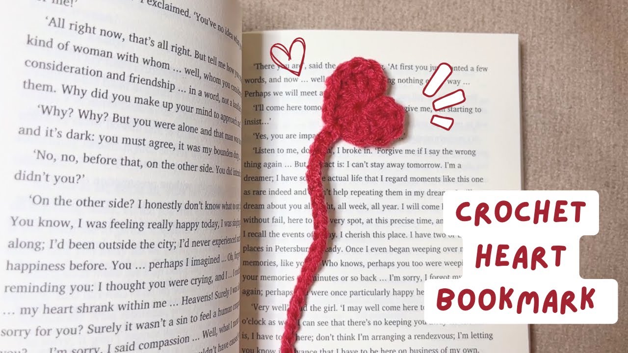 ♡ : 10-Minute Crochet Heart Bookmark | quick & easy project / perfect gift for book lovers !