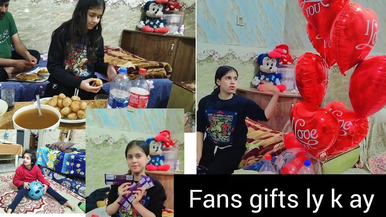 Jannat aur Fajar k fans Milny ay🥳🏫#Itny gifts🎁🧧🌹🎈🎈#
