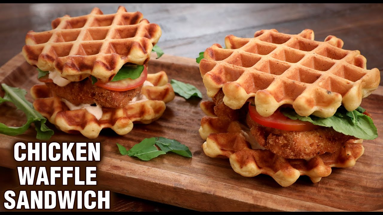 Chicken Waffle Sandwich | How To Make Fried Chicken Waffle Sandwich | Sandwich Recipe By Tarika