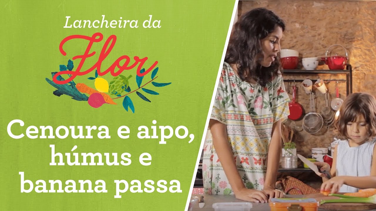 Lancheira saudável: Cenoura e aipo, húmus e banana passa | Bela Gil