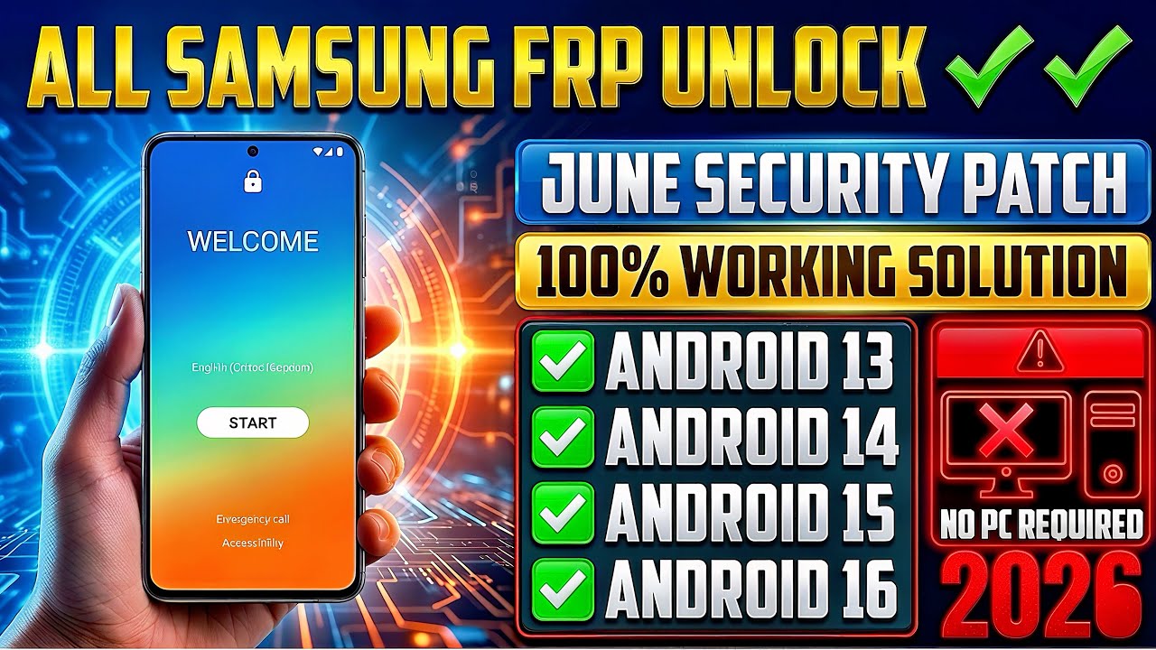 All Samsung FRP Bypass 2026 🔥 Android 13/14/15 | No TalkBack | No PC | No Tool | Remove Google Lock