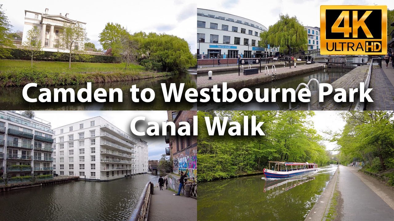LONDON | Regent's Canal Camden to Westbourne Park Walk | UHD 4K | 3D 360° binaural audio 🎧
