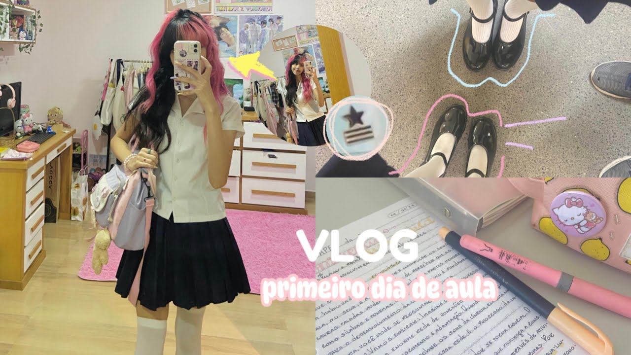 vlog primeiro dia de aula ✿ arrume-se comigo, integral, terceiro ano, magistério/curso normal !!