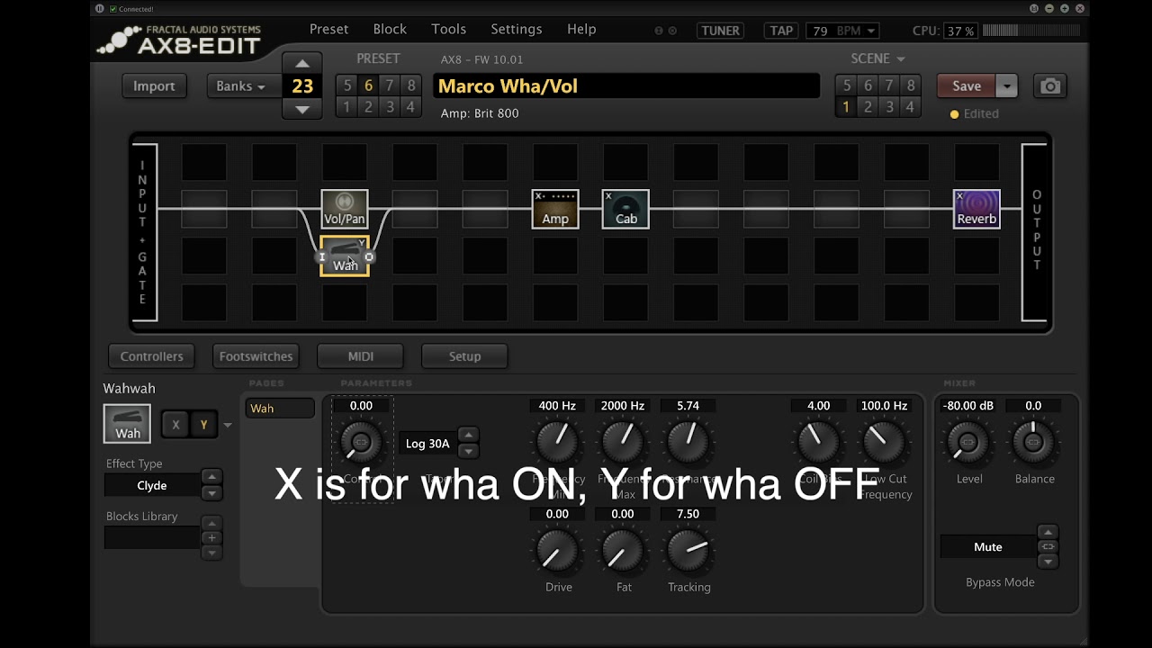 Fractal Tutorial (ENG) - Set Volume and Wha with a single pedal (AX8)