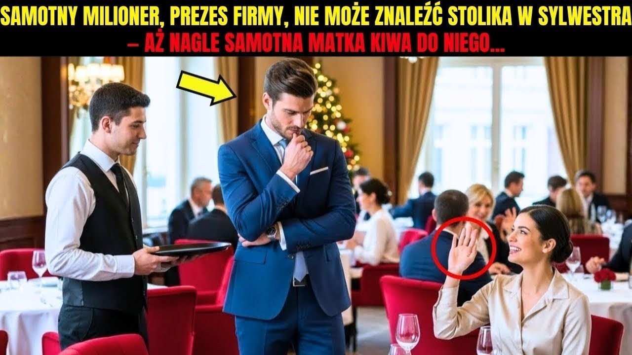 Samotny milioner nie może znaleźć stolika w sylwestra &mdash; aż nagle samotna matka kiwa do niego