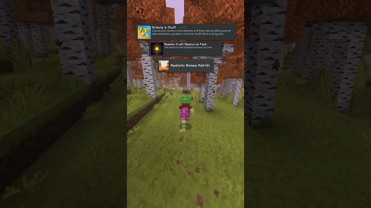 Minecraft Bedrock Realistic Biomes & Realism Craft & Actions Stuff #shorts