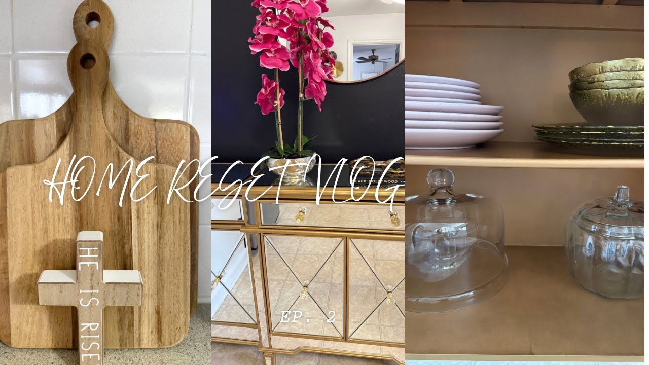 HOME RESET | KITCHEN ORGANIZATION  EP. 2 | SPRING DECORATE WITH ME | NEW WAYFAIR SIDEBOARD 
