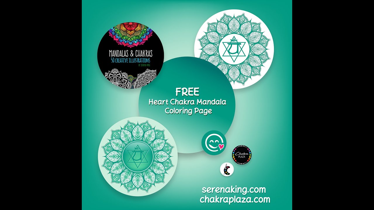 FREE HEART CHAKRA MANDALA COLORING PAGE