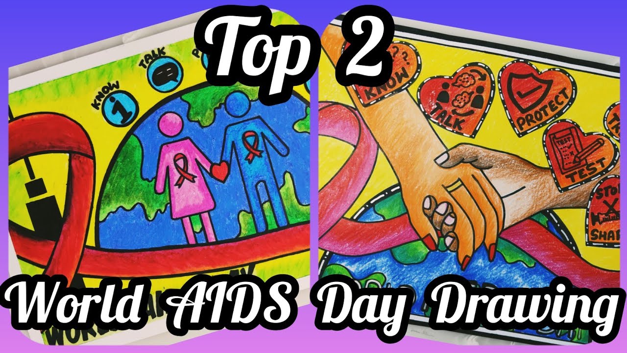 World Aids Day Drawing | World Aids Day Poster | Aids Awareness Poster | Aids Awareness Drawing