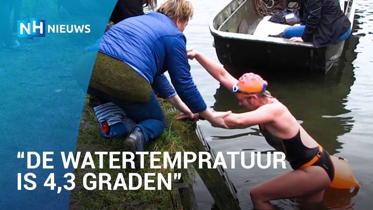 Gerda raakt onderkoeld na het zwemmen in ijskoud water