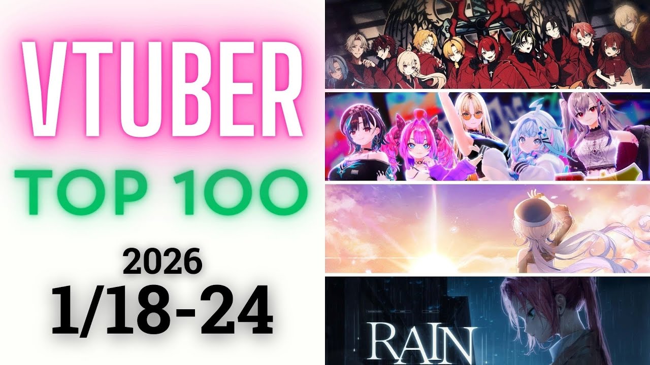 【2026/1/18-24】Vtuber 歌ってみた&オリジナルソング 週間再生数ランキング TOP 100