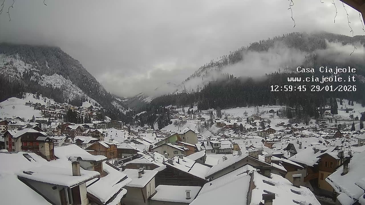 Timelapse 29/01/2026 - Webcam Casa Ciajeole - Moena, Val di Fassa, Dolomiti