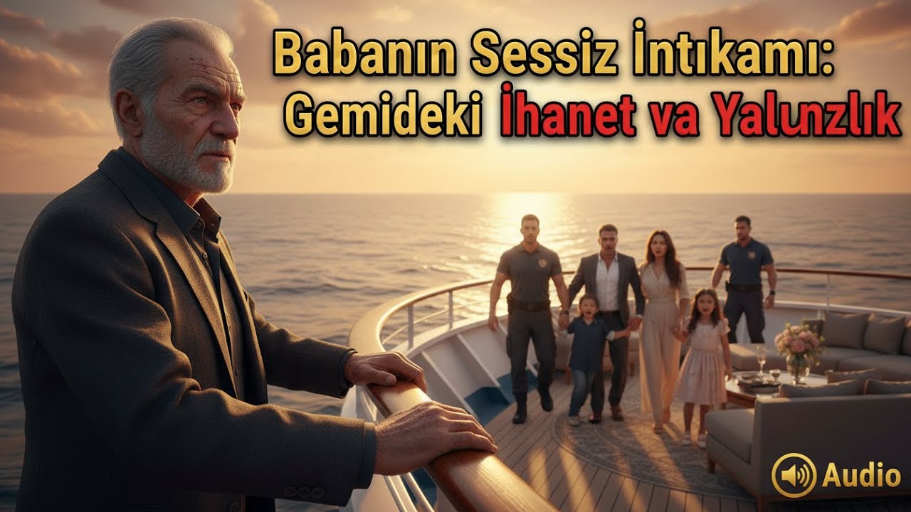 Oğlum Akdeniz gemisindeki akşam yemeğinde 