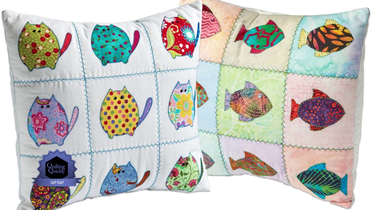Quilting Quickly: Cat? Fish? Bright Throw Pillows!