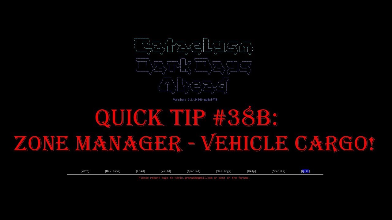 Cataclysm Quick Tip #38B - Zone Manager Update - Vehicle Cargo!