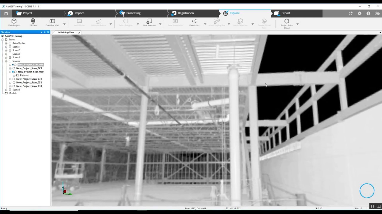 Atlantic Laser Scanning Tutorial FARO SCENE Cleaning Unwanted Point Cloud Data Using 2D Quickview