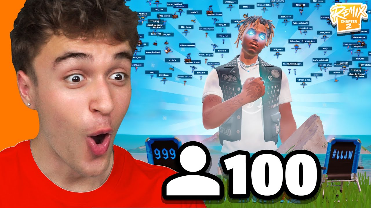 100 Igrača na Juice WRLD IZAZOV Fornite Chapter 2 Remix