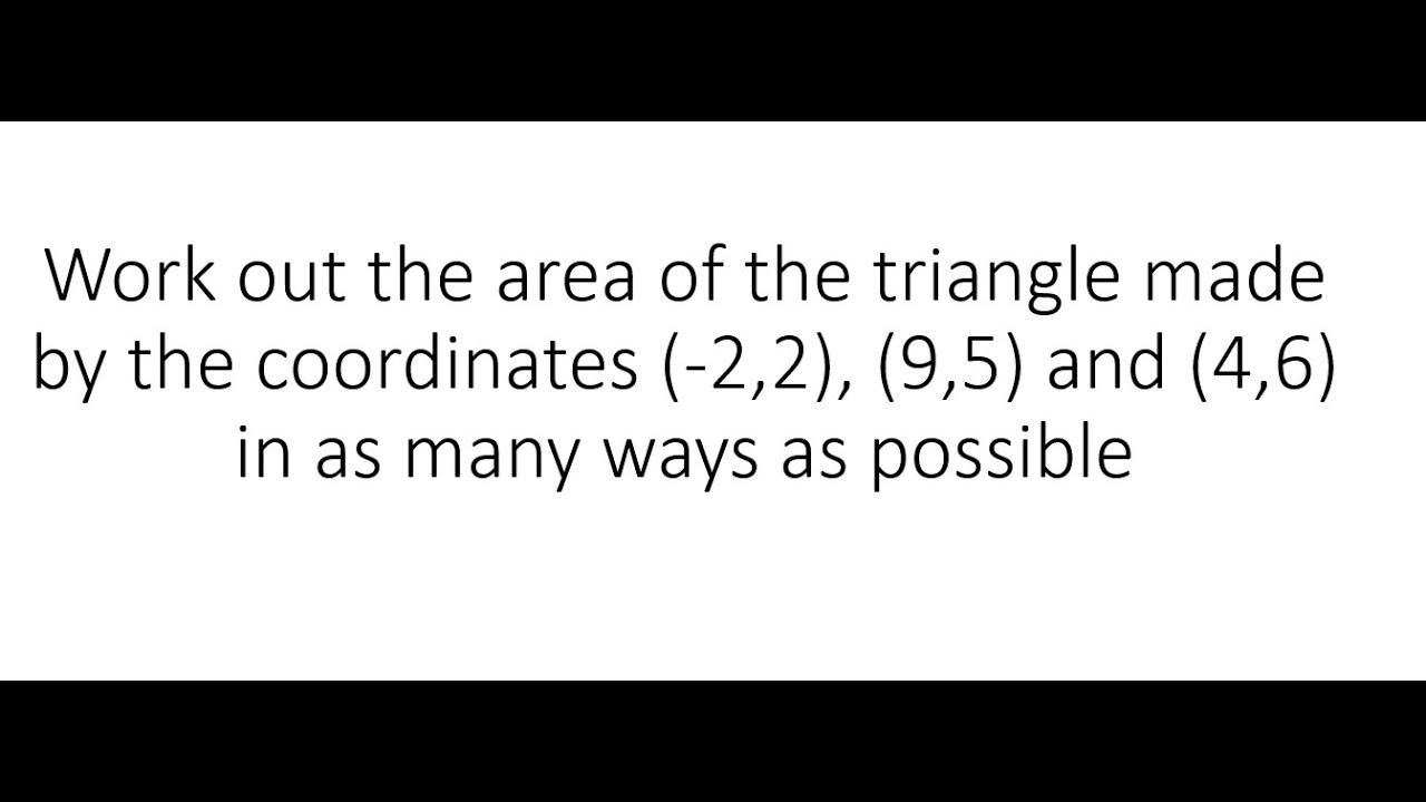 Working out the area of a triangle in as many ways as I can