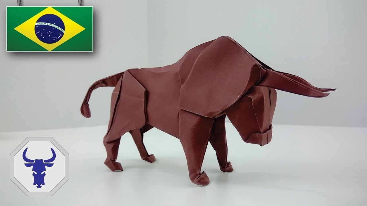 Origami de TOURO - Instruções em Português PT-BR