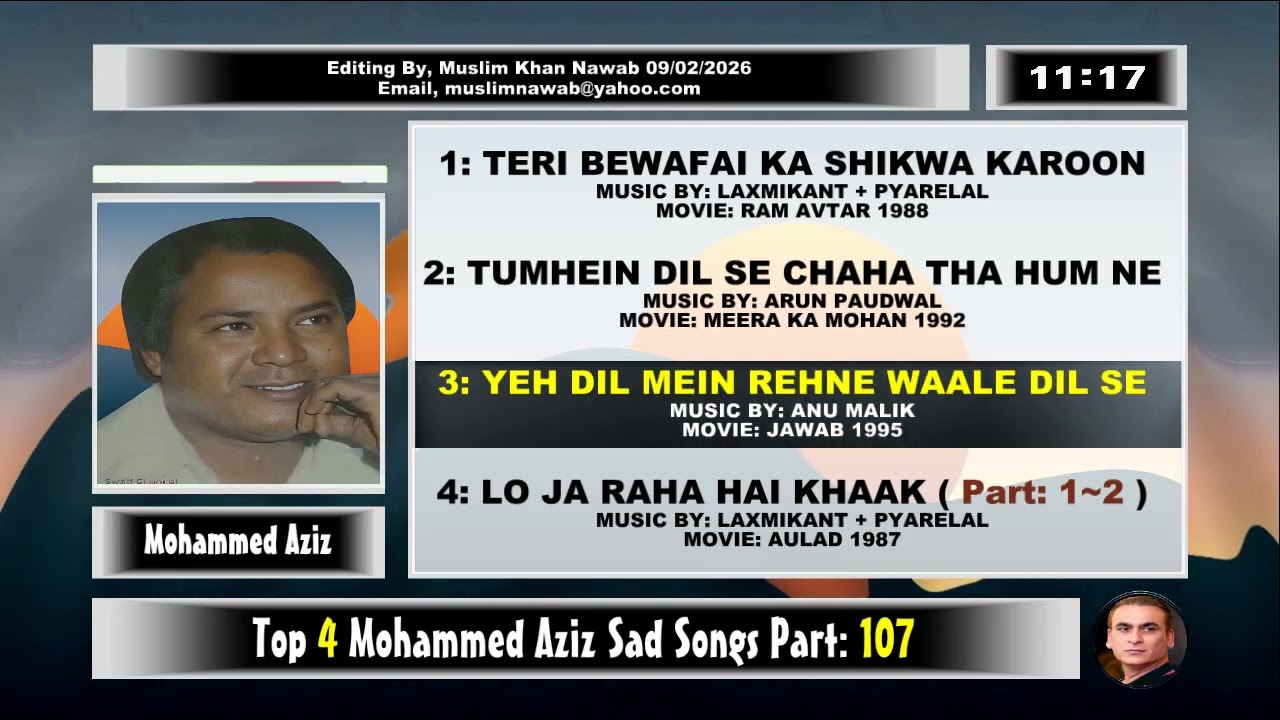 Top 4 Mohd Aziz Sad Songs Part, 107