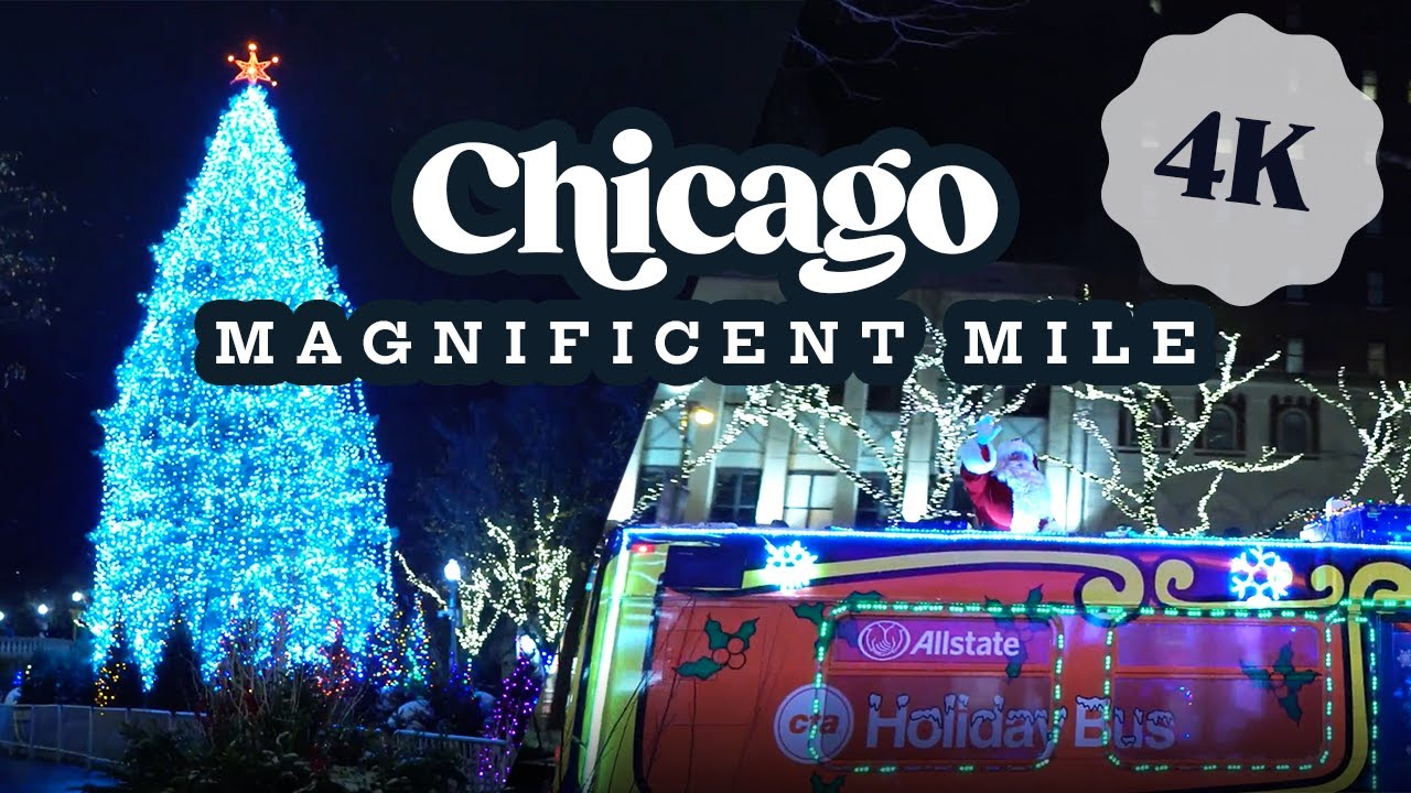 American City | Chicago Magnificent Mile - Christmas Holiday Edition | 4K Walking Tour