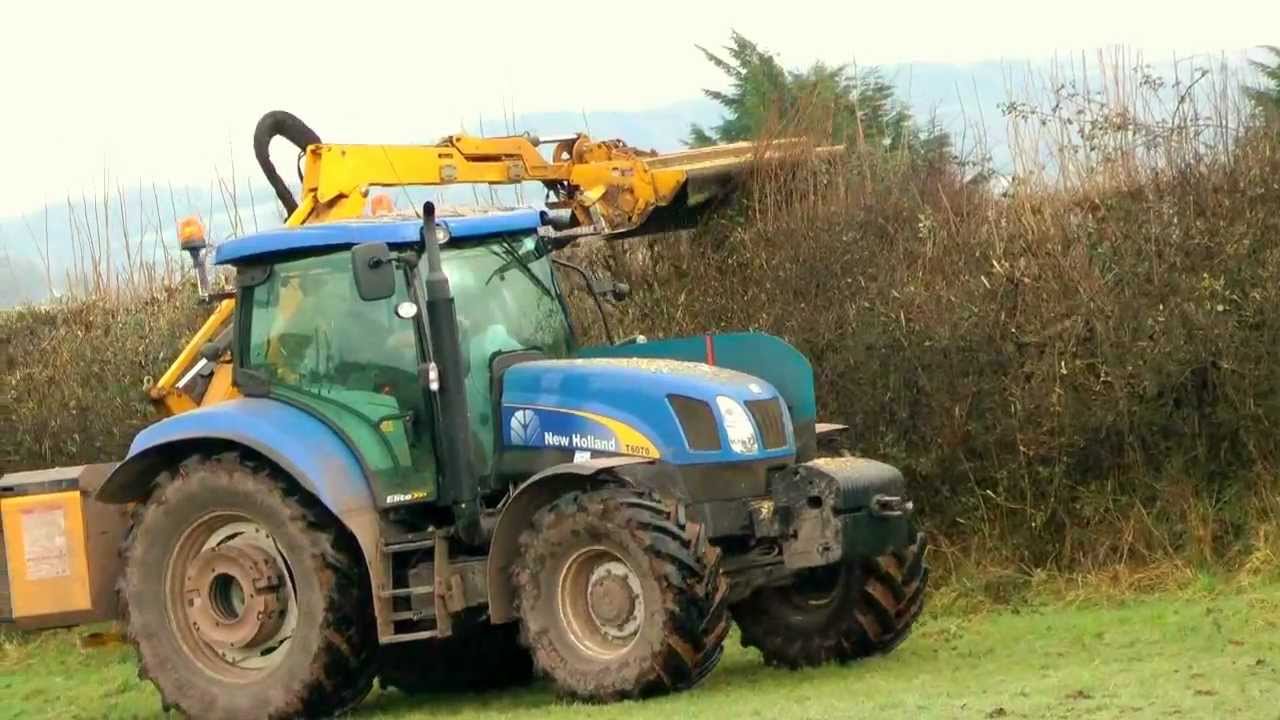 Hedge Cutting with New Holland 6070.