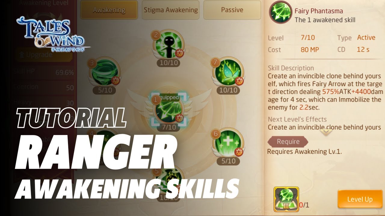 Ranger awakening skills on Tales of Wind
