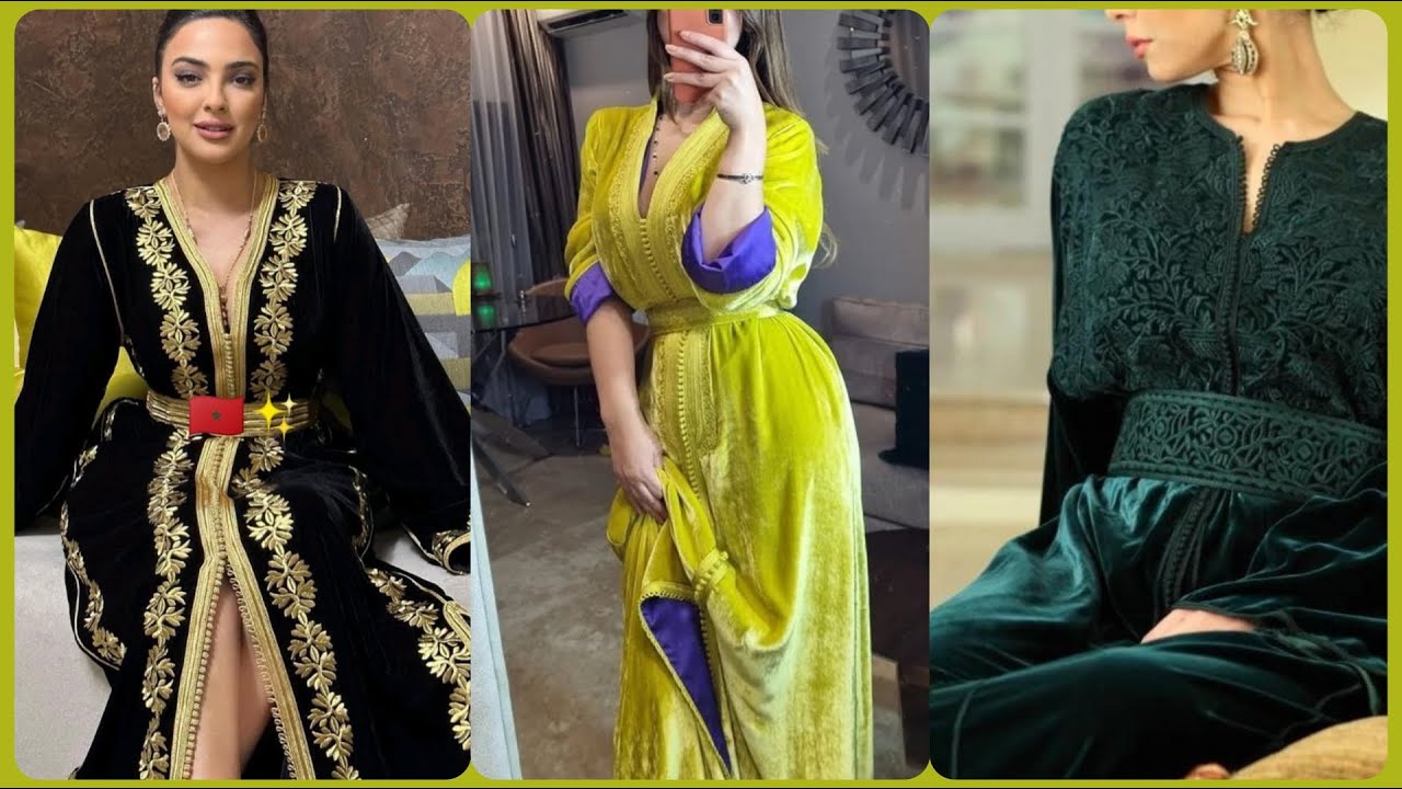 اخر ما كاين 💥 وأرررروع الموديلات قفطان و تكشيطة  الموبرة / المخمل Caftan velour