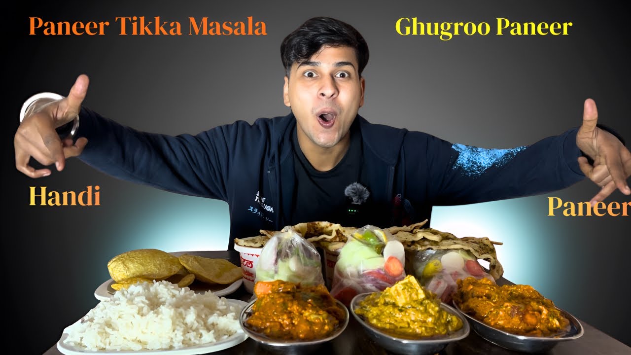 Indian Food Alert !! Paneer Tikka Masala, Handi Paneer, Ghungru Paneer, Butter Garlic Naan, Mukbang 