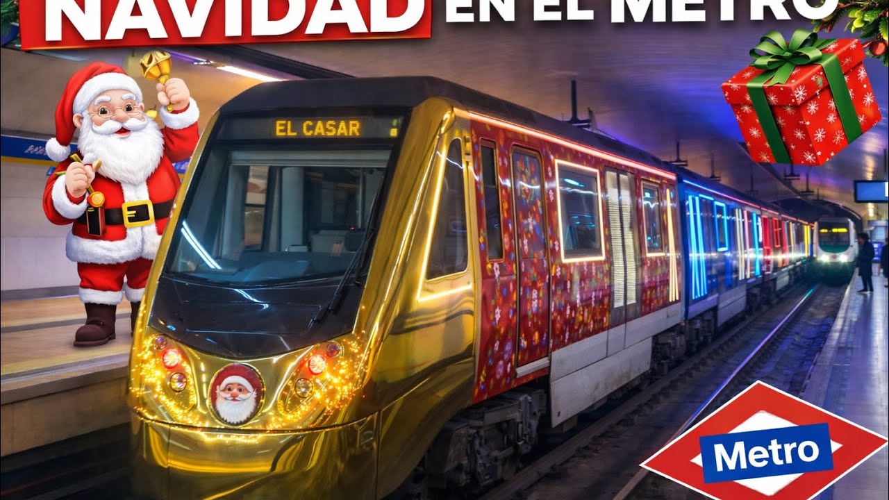 🎄 Así circula el tren de la Navidad del Metro de Madrid 🚇🎅🏻
