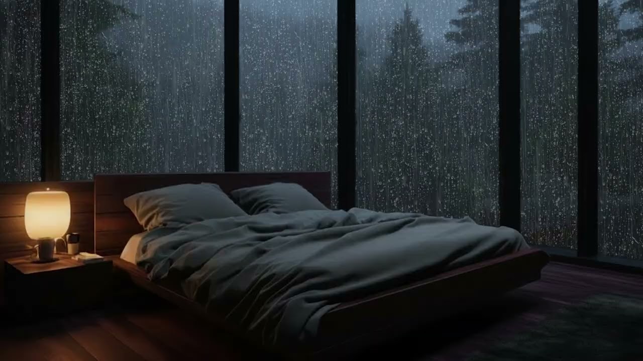 Deep Sleep Rain Sounds with Soft Piano 🌙 Fall Asleep in Minutes | Night Rain Ambience for Relaxation