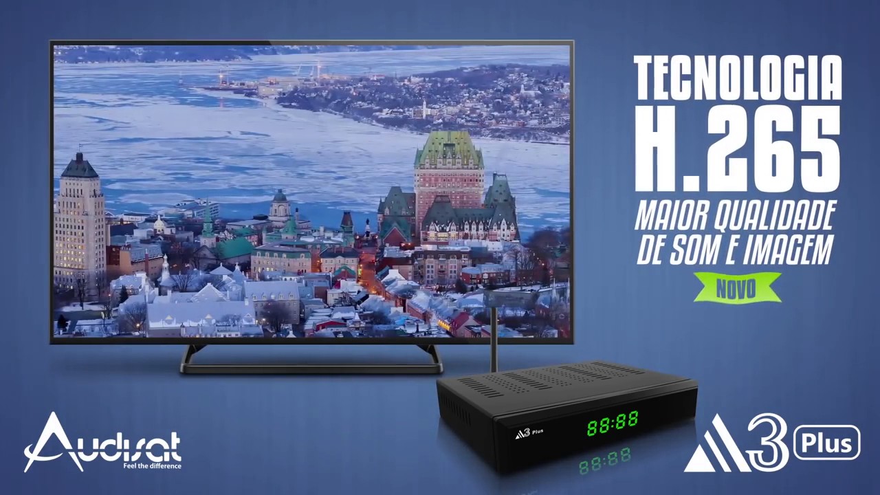 Receptor Audiosat A3 Plus -  ACM  H.265 Full HD Wifi