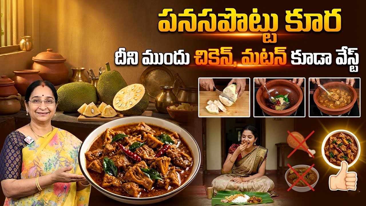 పనస పొట్టు కూర | Panasa Pottu Curry Recipe | Village Style Panasa Pottu Curry | Ramaa Raavi