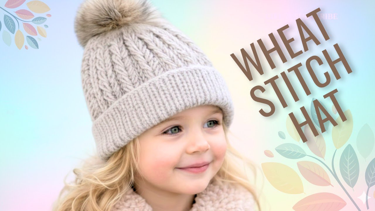 بافت کلاه خوشه گندم بدون درز/Wheat Stitch Hat 🌾🧶🌾🌾🌾