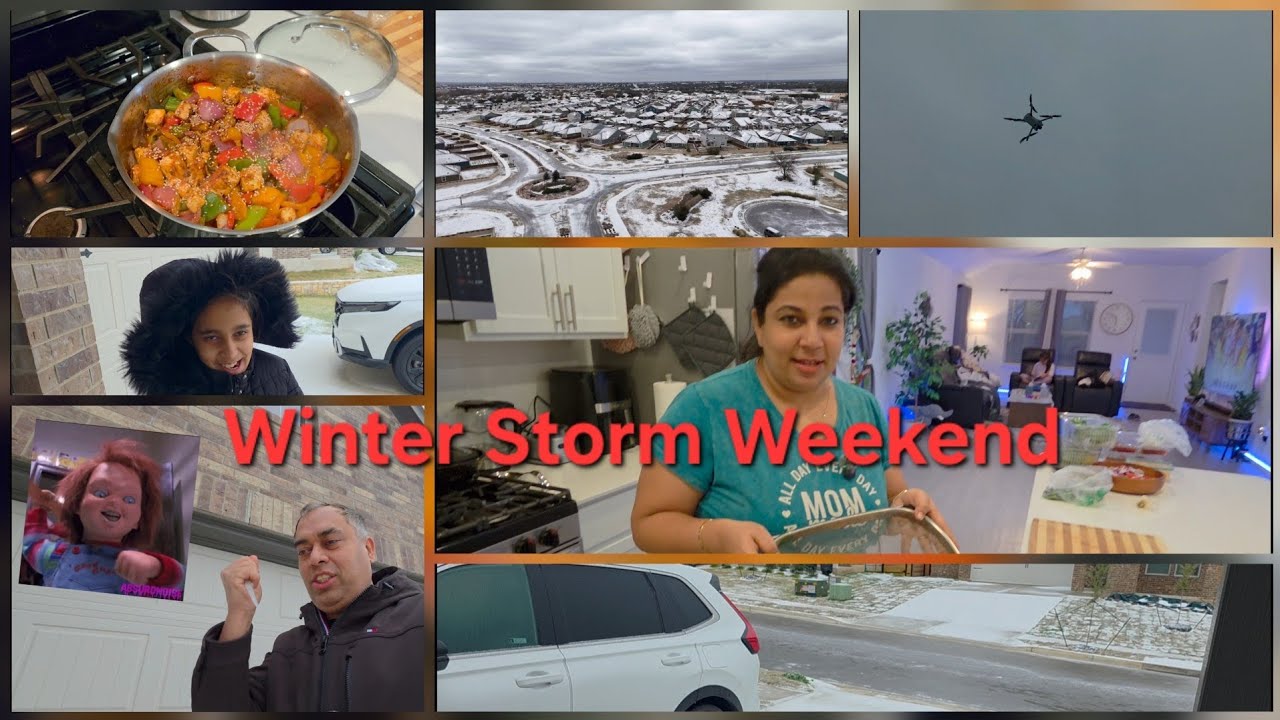 Winter Storm | Cozy Weekend | Drone Shots | Indian Family living in USA