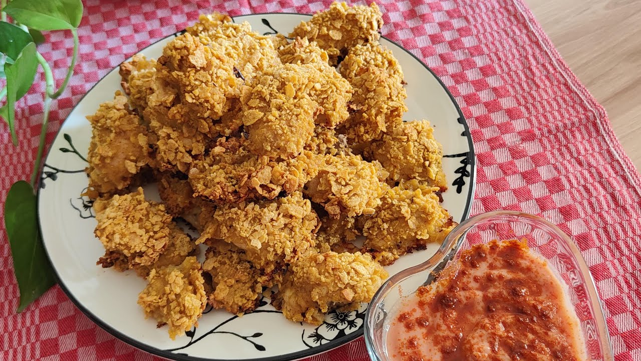 yağsız fırında KFC tadında tavuk! mısır gevrekli efsane tarif