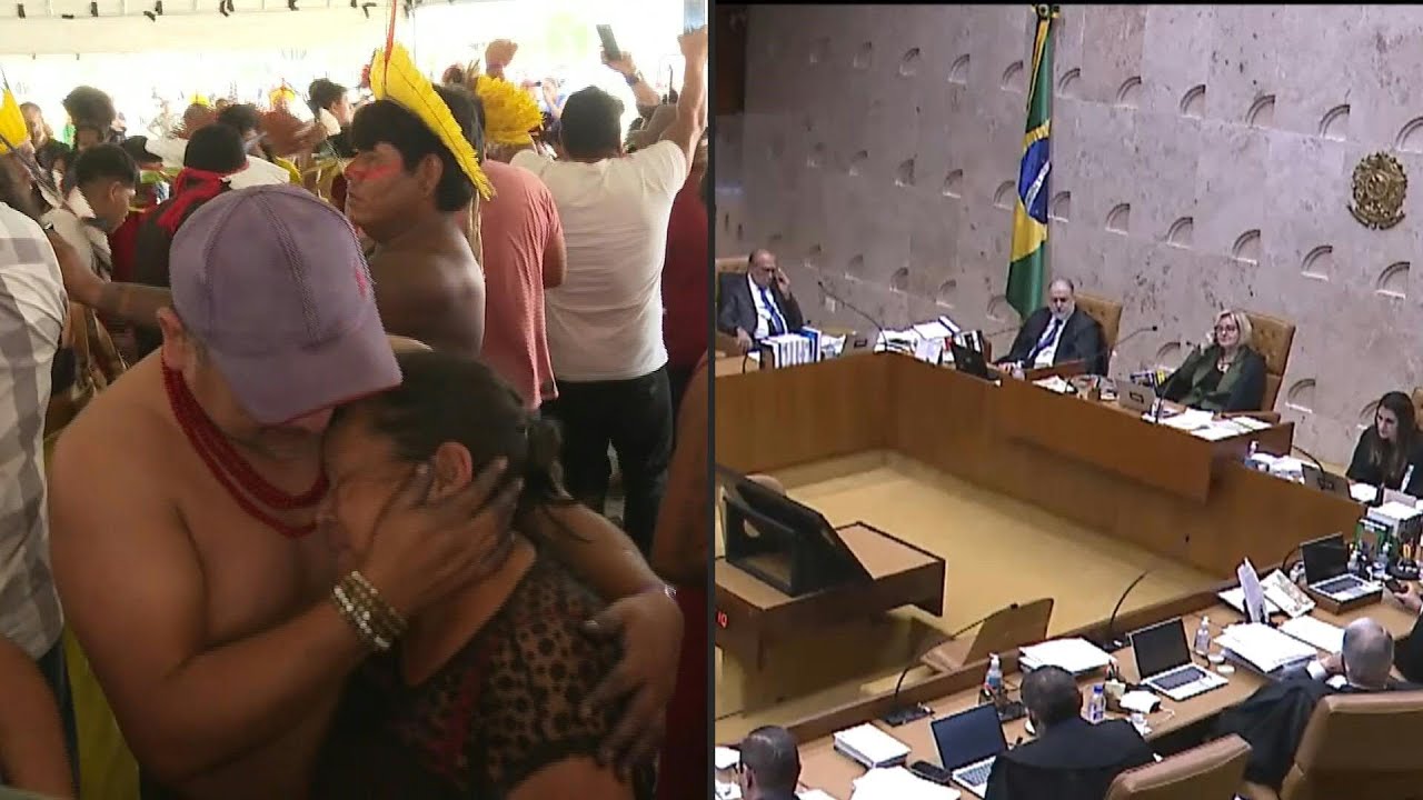 Indígenas comemoram vitória contra o marco temporal | AFP