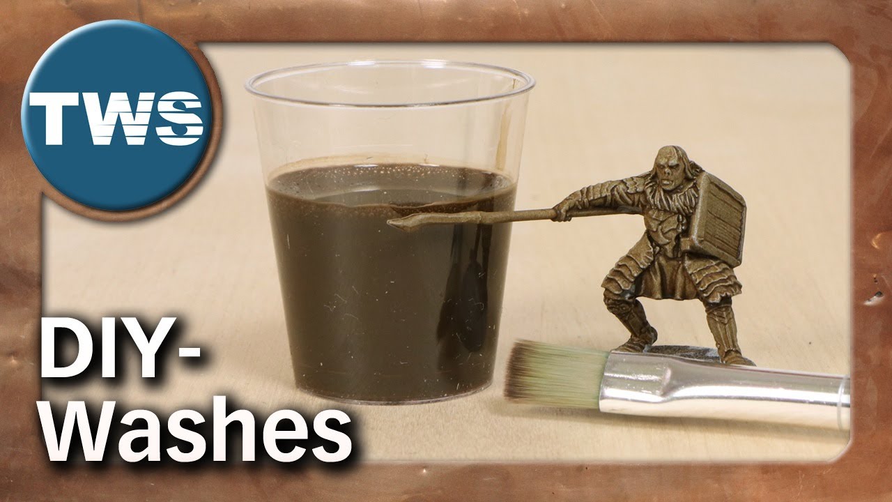 Tutorial: how to mix own acrylic WASHES & SHADES for terrain & miniature painting (paints, DIY, TWS)