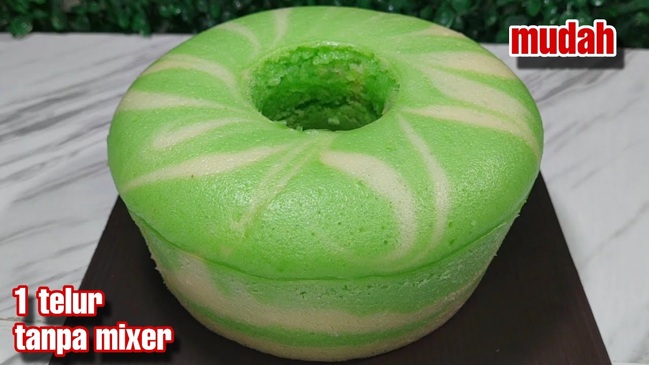 ANTI GAGAL !! tanpa mixer tanpa oven cuma satu telur || resep bolu kukus pandan