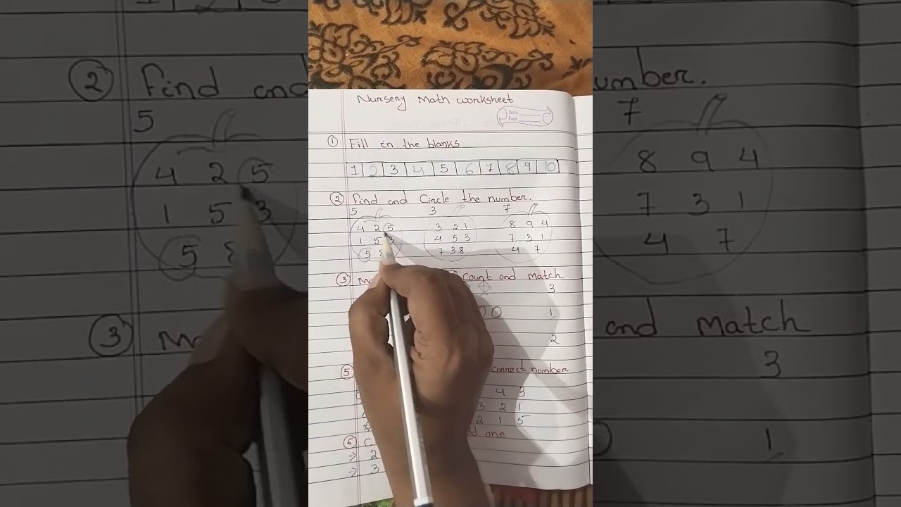Nursery Math Worksheet
